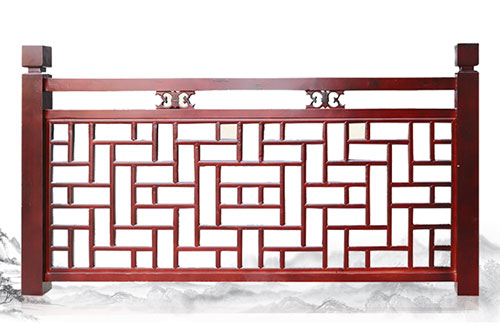 室內室外中式仿古別墅木樓梯扶手以及實景展示